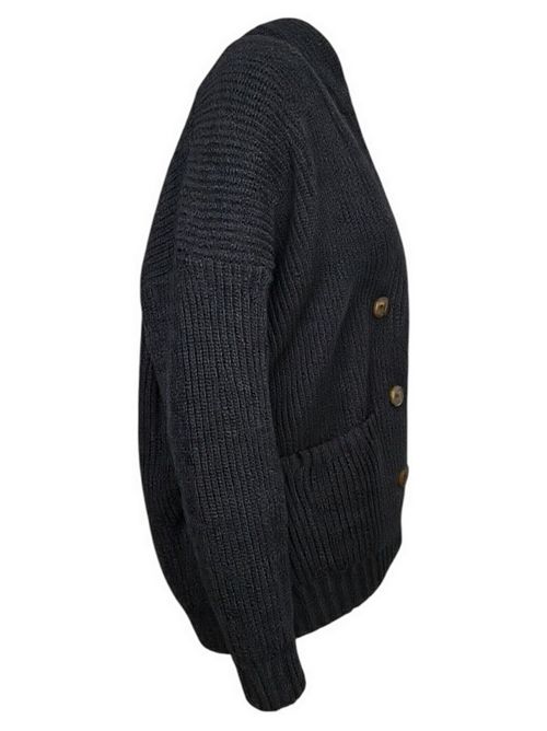 cardigan donne a coste nero Base Milano | B2055-602250